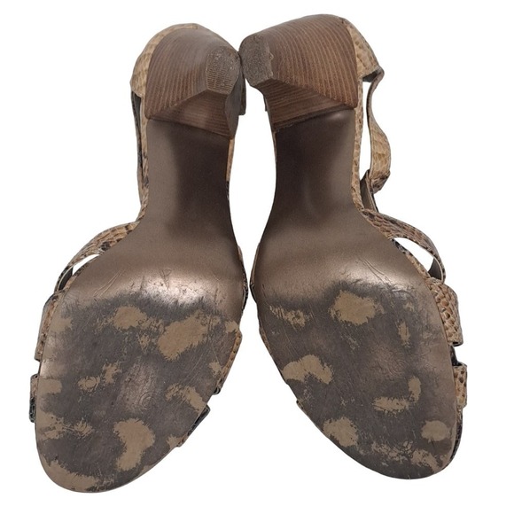 Tahari Giselle Peep Toe Heeled Sandals animal Snake print size 7 - Picture 7 of 9